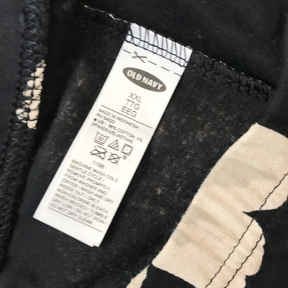 Black Legging With Cream Floral Print XXL Old Navy Cotton Spandex Full Length - Picture 6 of 11